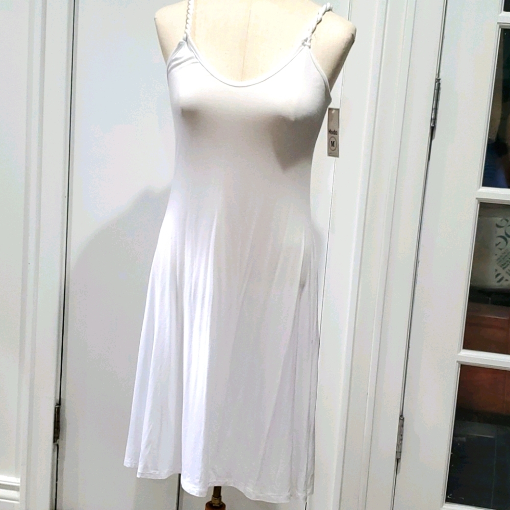Imported Italian Viscose Slip White Summer Resort Dress